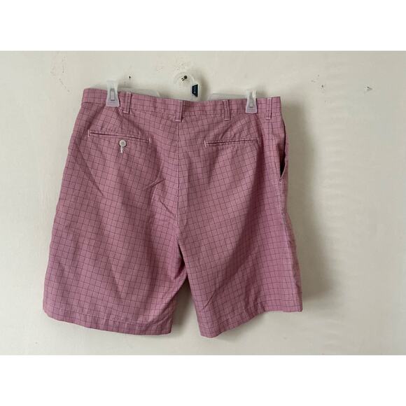 Alan Flusser Checkered Print Shorts Size 38 Mens Light Pink Golf Casual - Picture 4 of 8